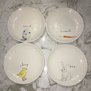 Rae Dunn Easter Plates Set Of 4 NEW
